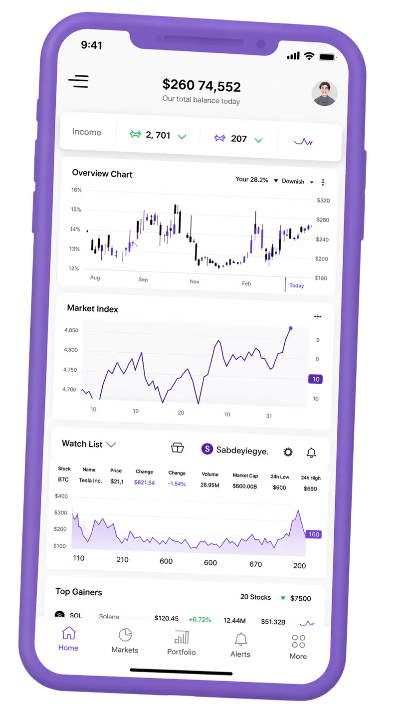 QubiTrade AI — piattaforma di trading su mobile